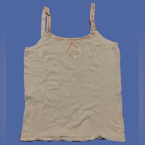Green tank top with embellishments
